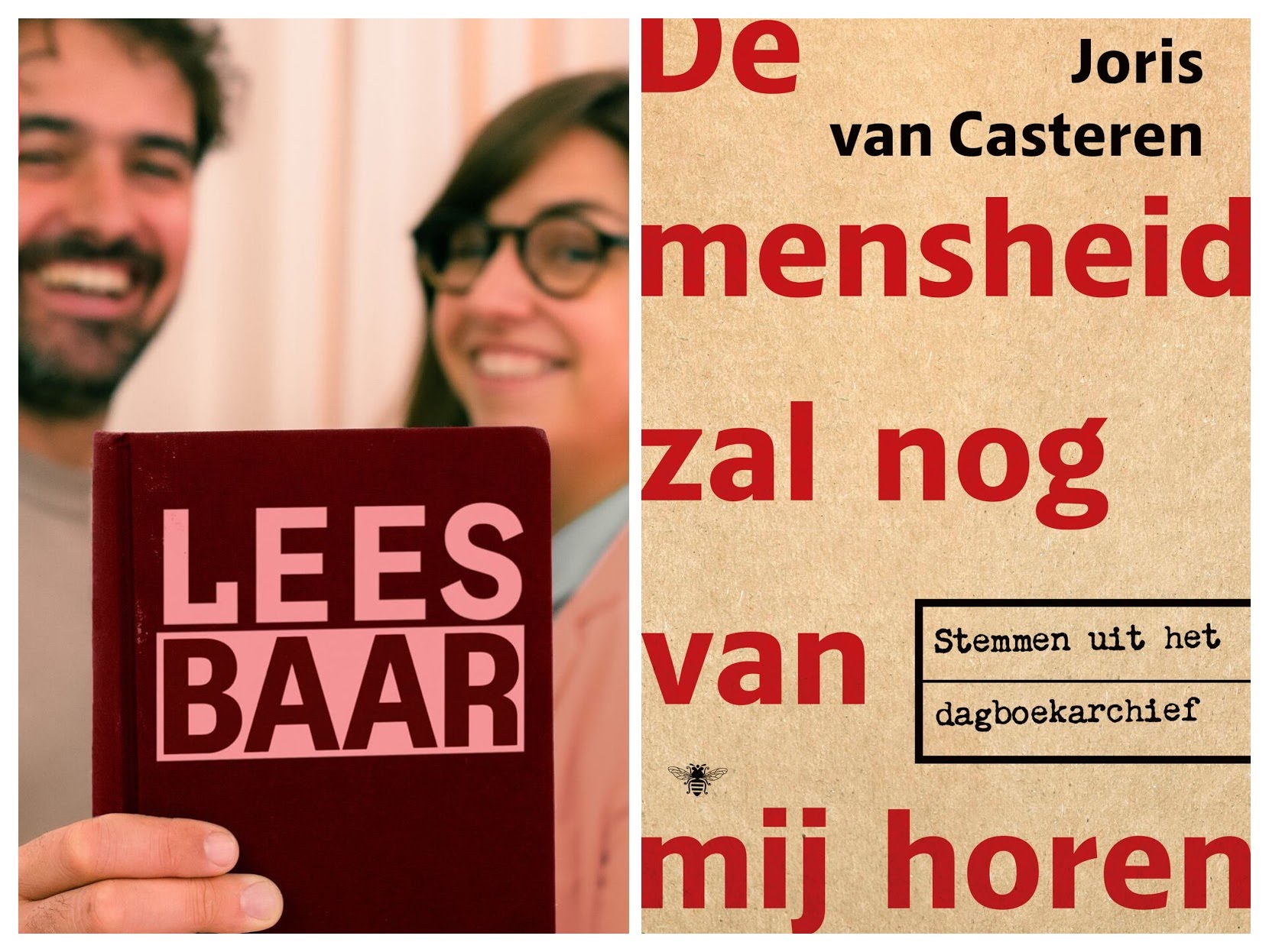 Foto podcast Leesbaar en cover boek Joris van Casteren