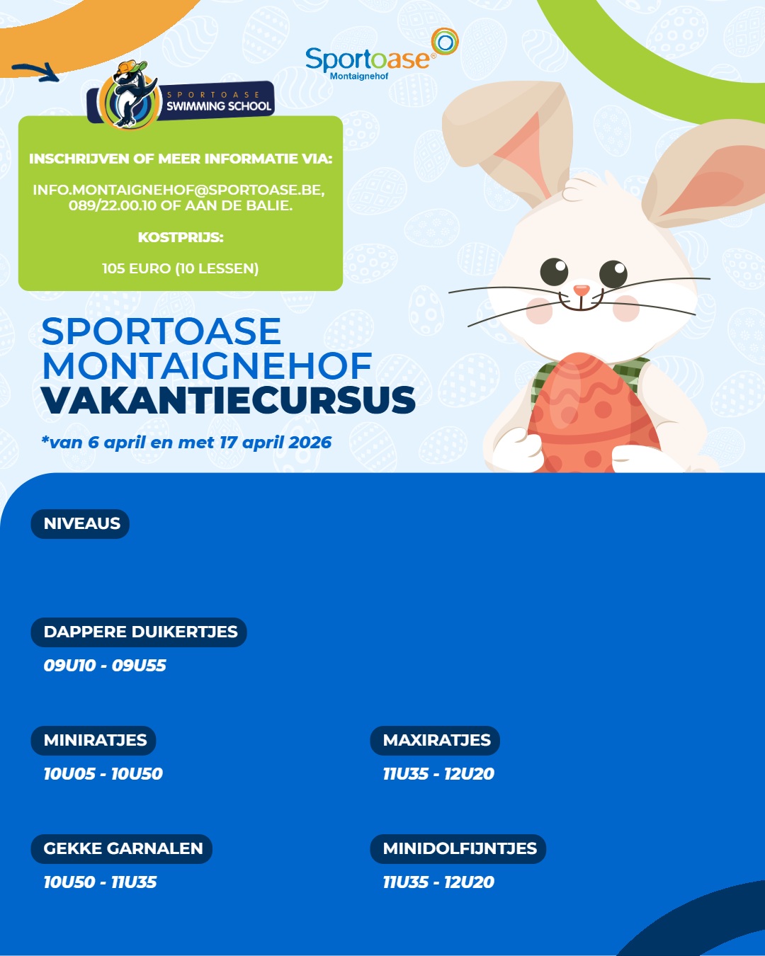 Sportoase vakantiecursus Pasen 2026