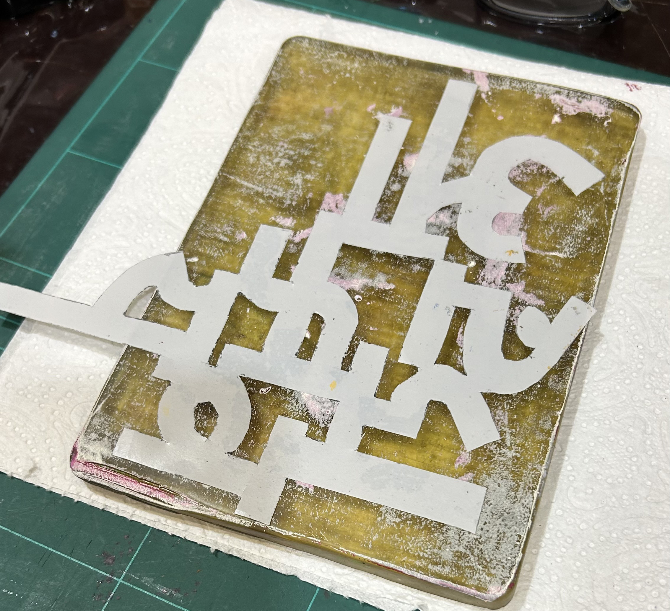 gelliplate en letters