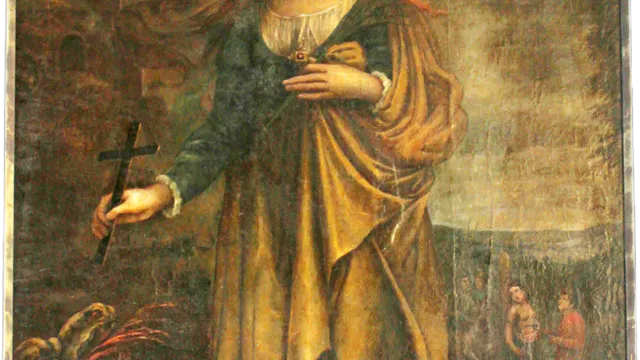 Schilderij Sint-Margaretha voor restauratie