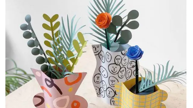 vazen en bloemen uit papier