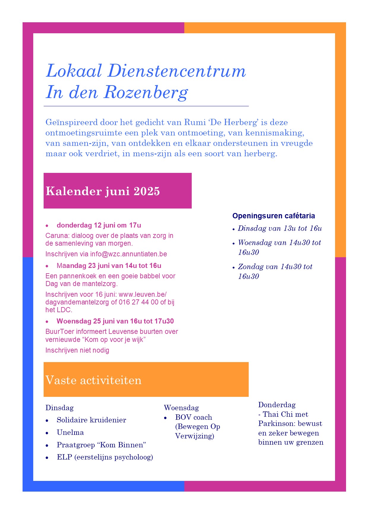 Welkom in ons Lokaal Dienstencentrum