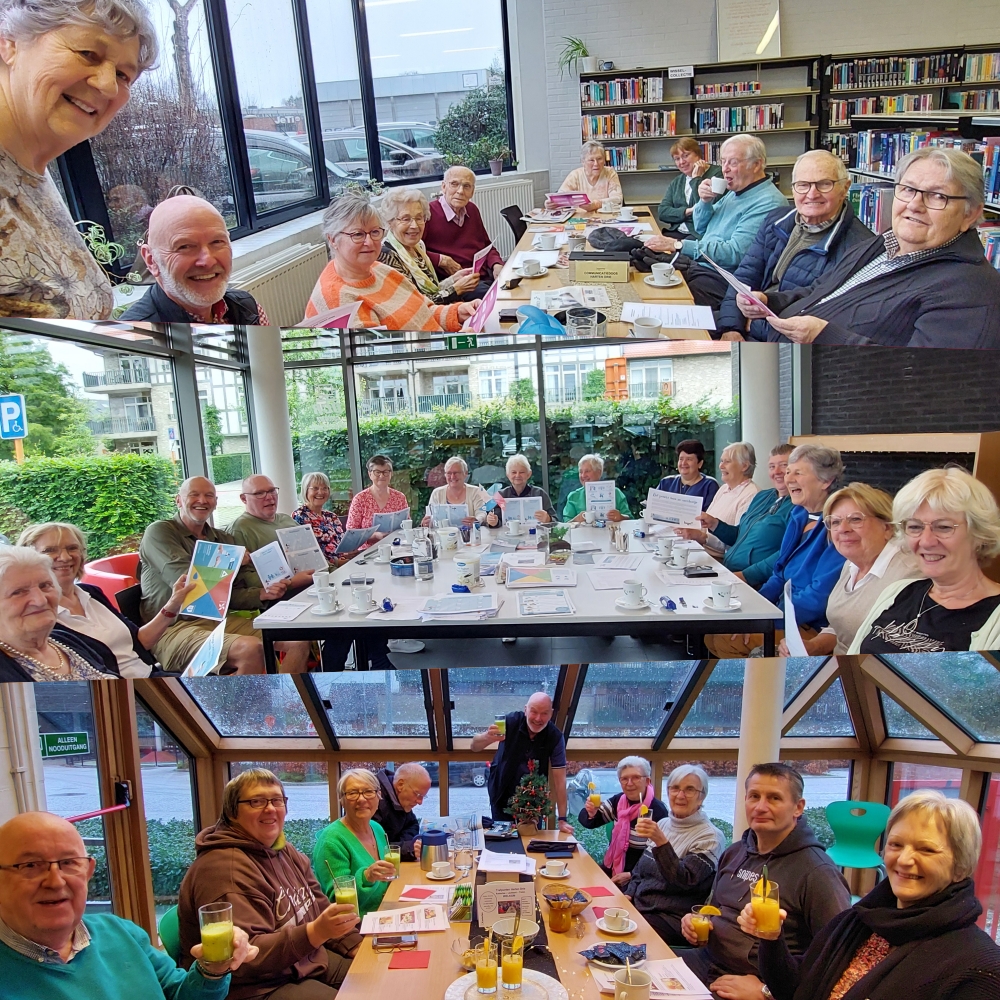 Een gezellige babbel aan tafel bij Trefpunt Harten Drie Lichtaart