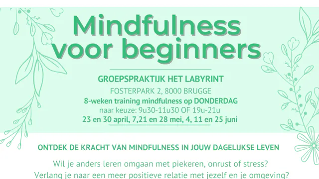 'Mindfulness voor beginners', 8 weken training