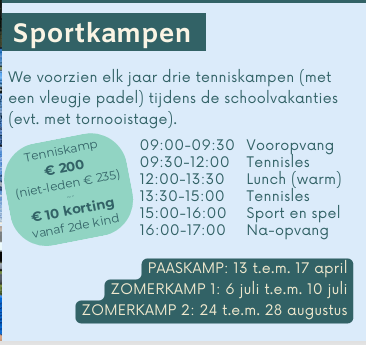 PAASKAMP TENNIS EN PADEL