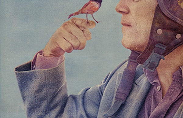 portret van man met vogeltje op zijn vinger