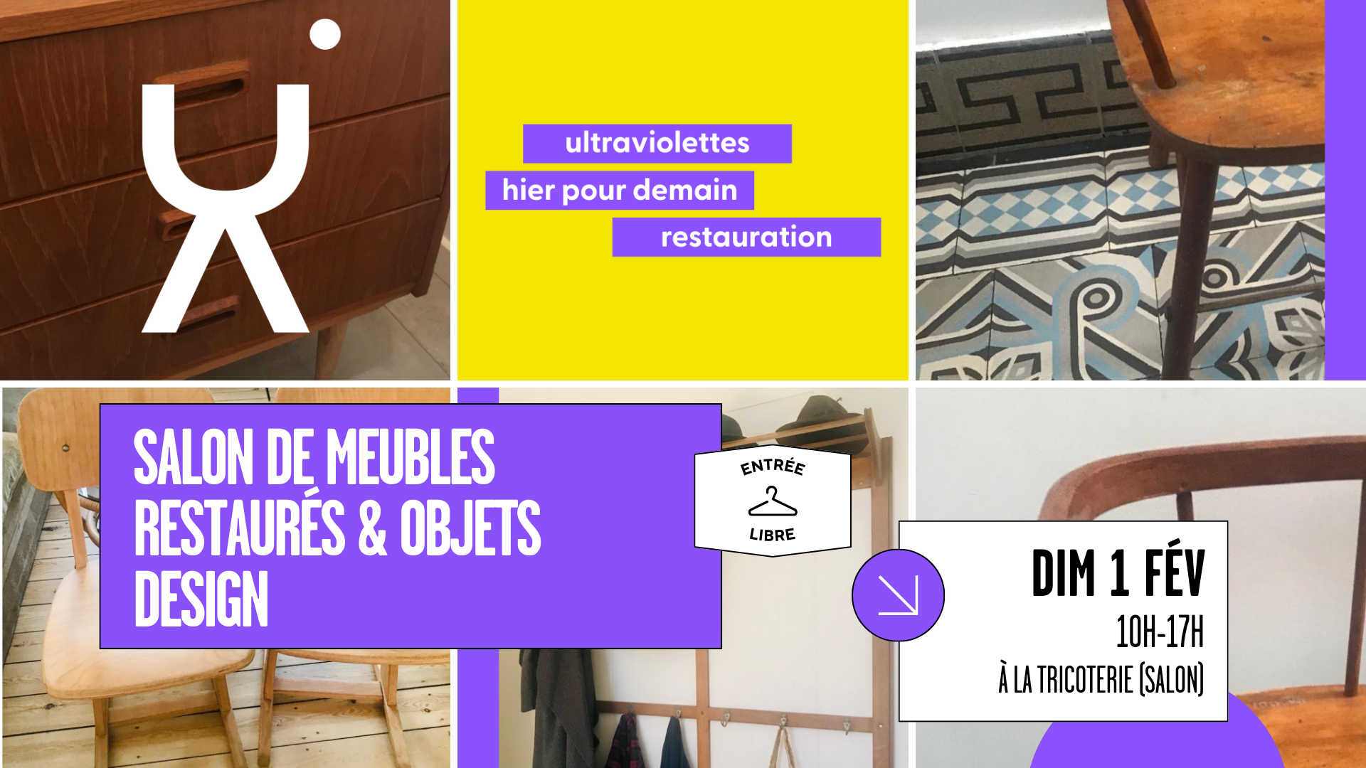 Salon de meubles restaurés et objets design