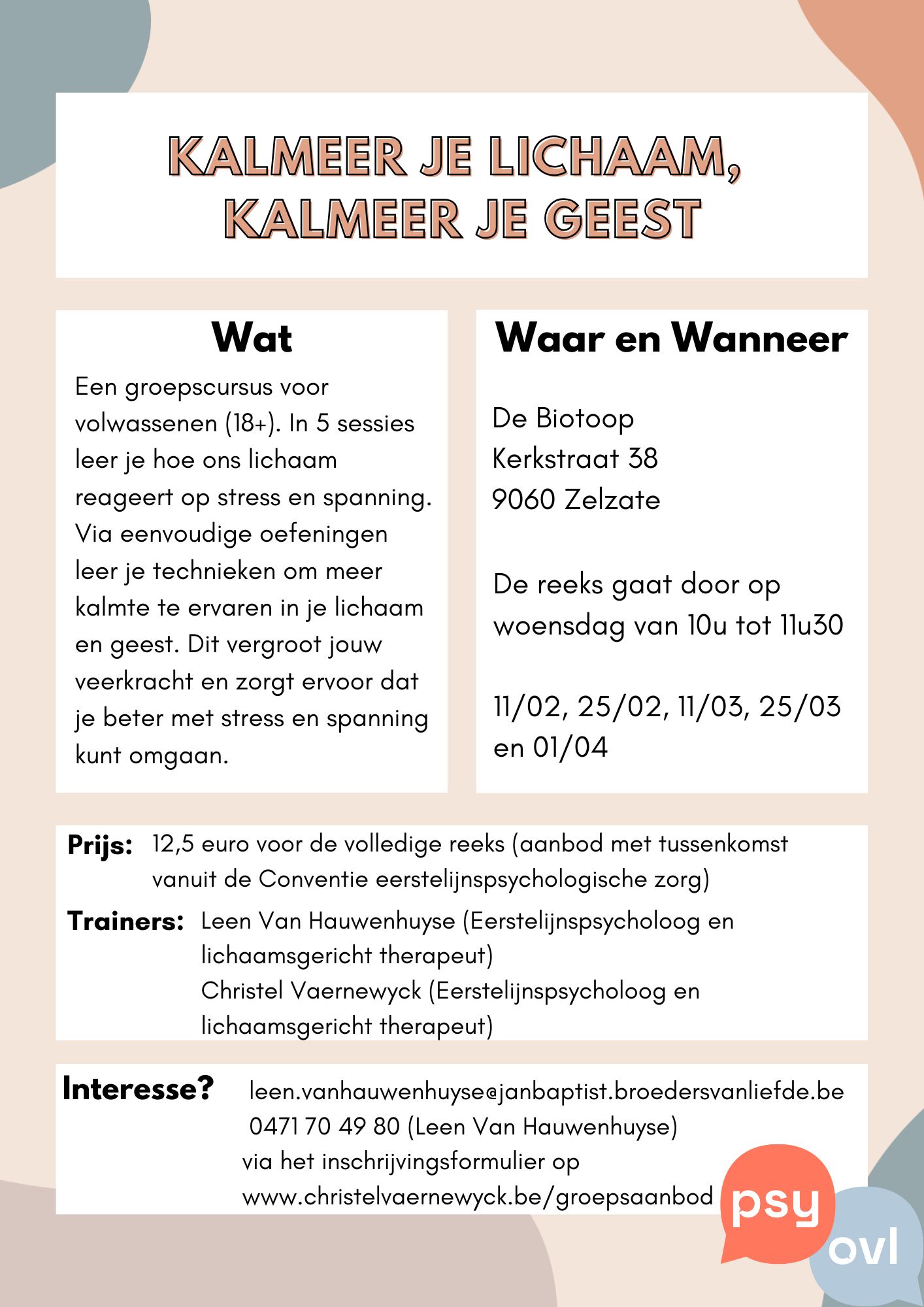 'Kalmeer je lichaam, kalmeer je geest'