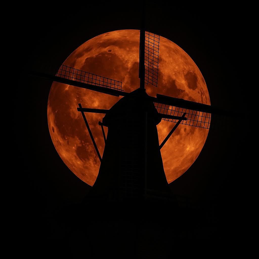 De molen in een bloedmaan