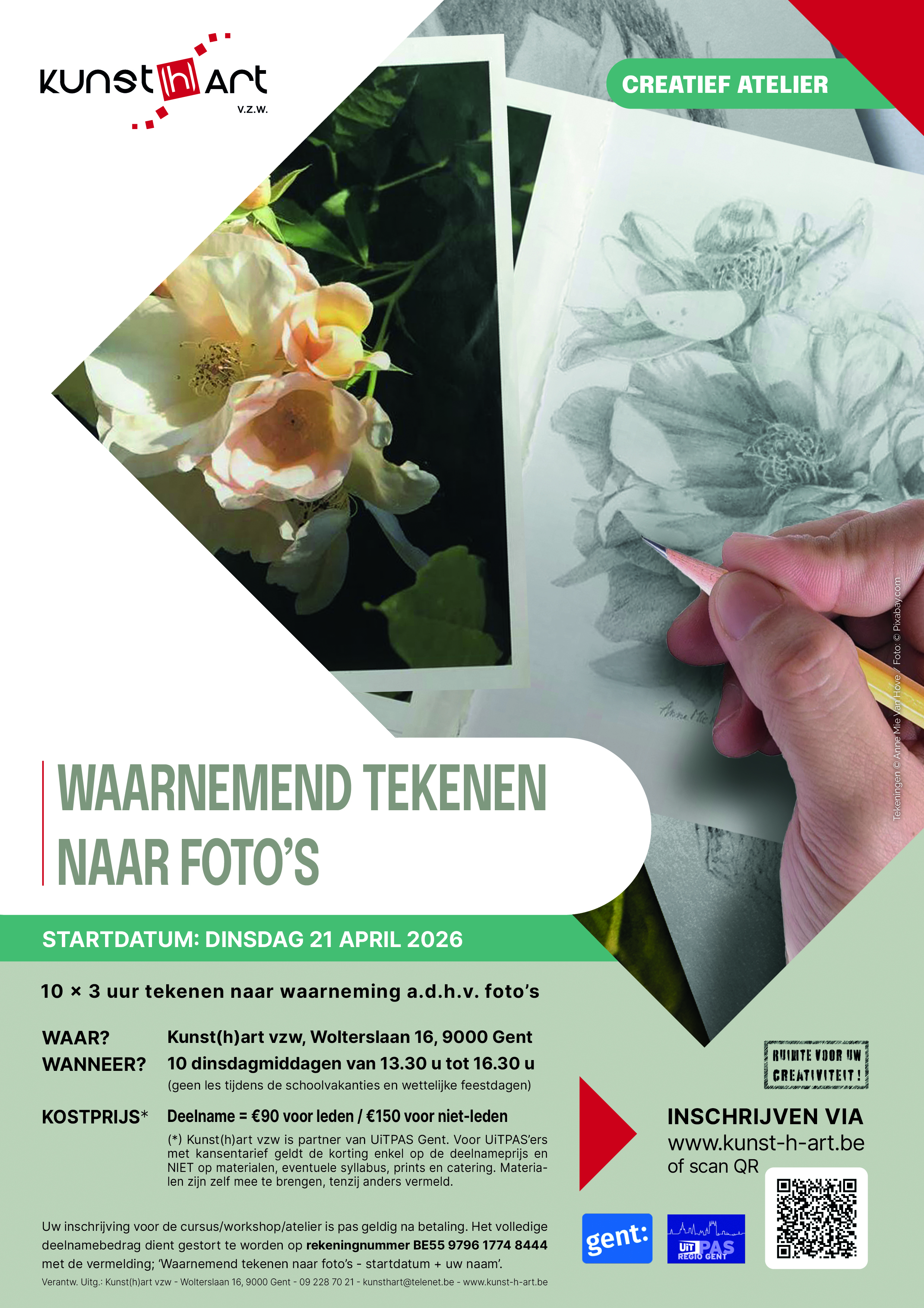 Affiche Creatief Atelier Tekenen naar Foto's