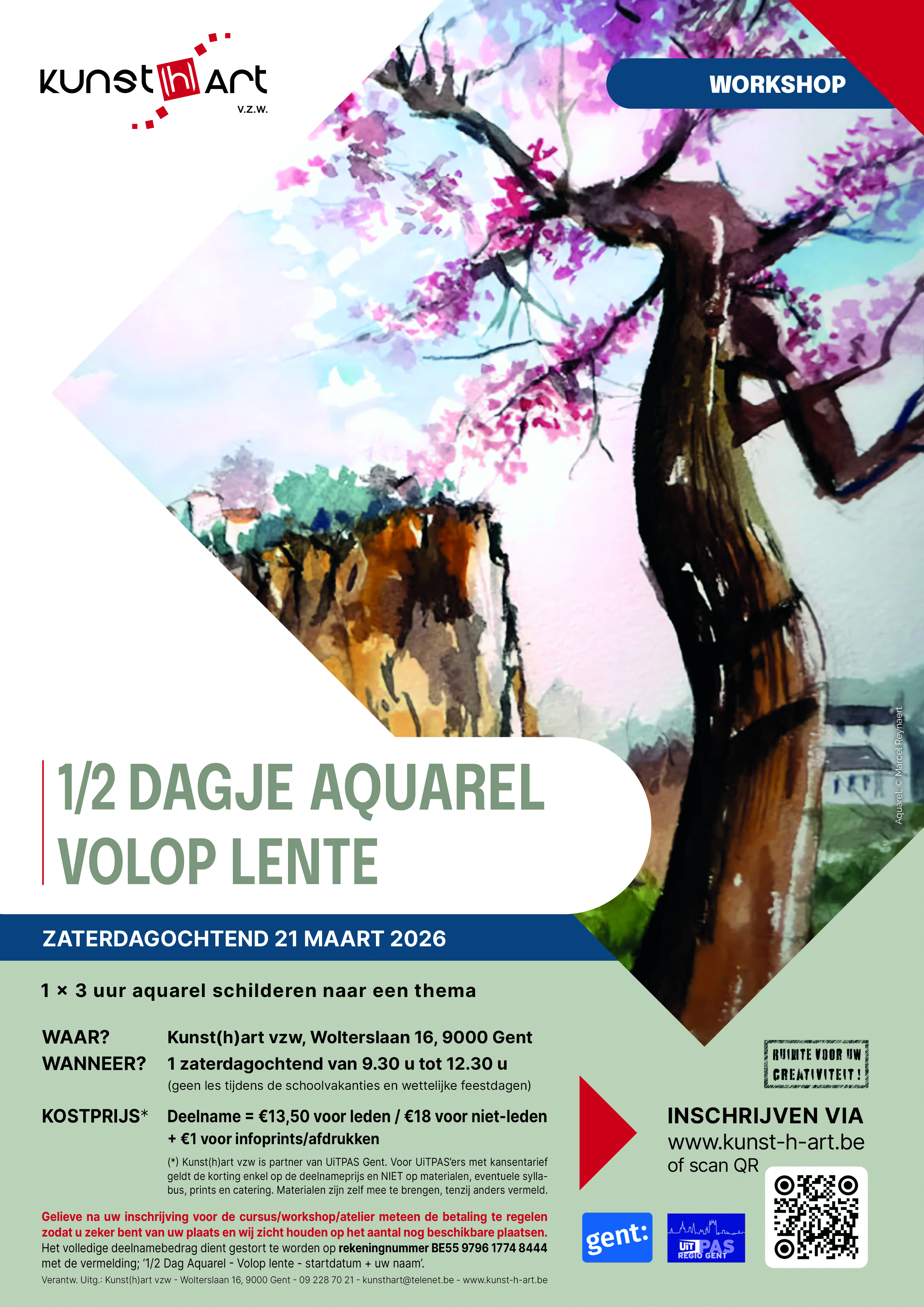 Affiche Half Dagje Aquarel - Volop lente
