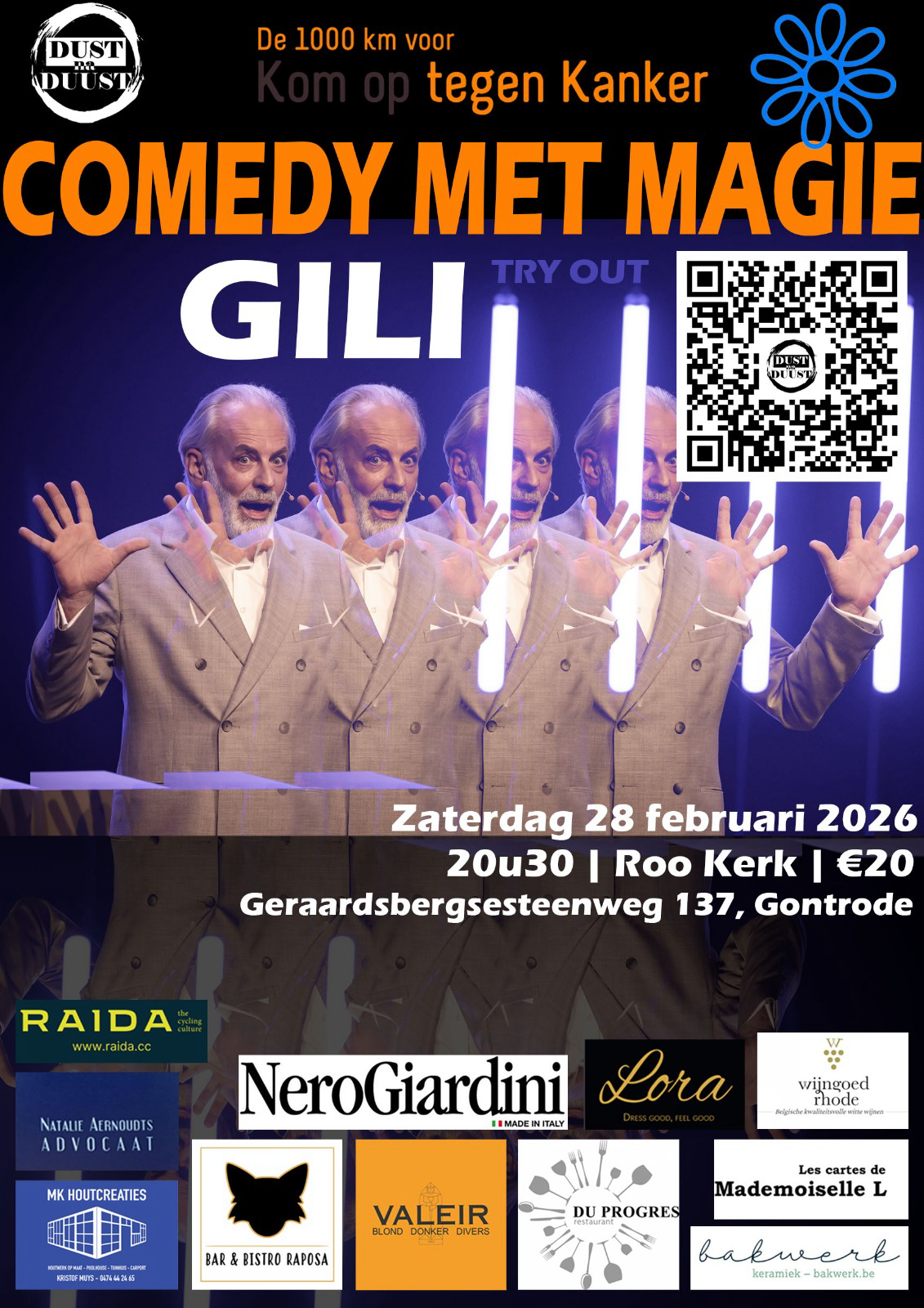 Gili vult de kerk van Gontrode tvv 1000km KOKT