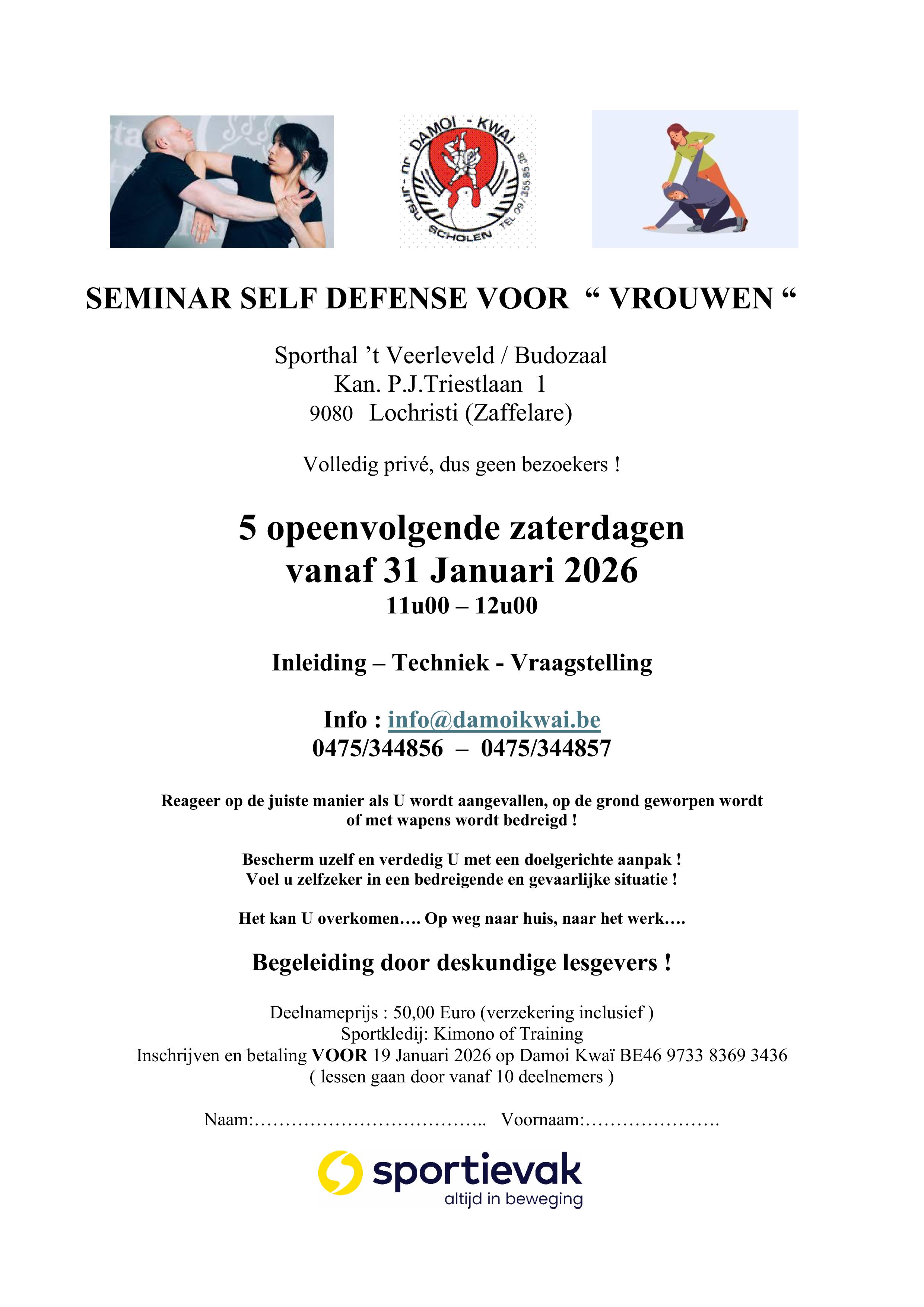 Seminar Self Defense voor Vrouwen  