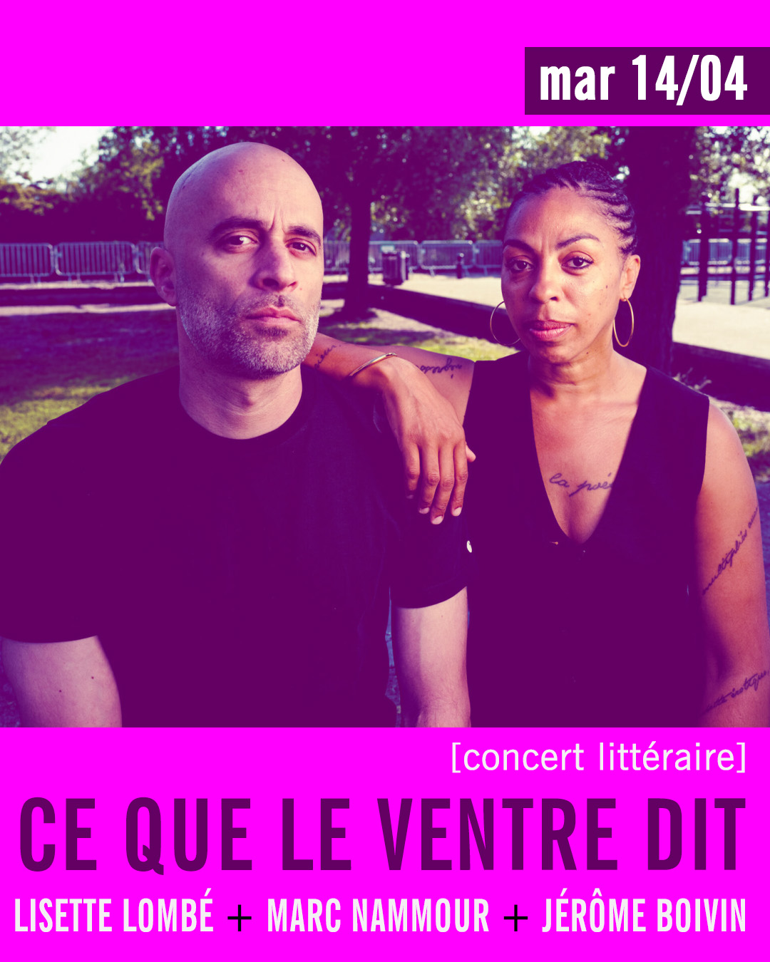 Ce que le ventre dit - Lisette Lombé + Marc Nammour + Jérôme Boivin