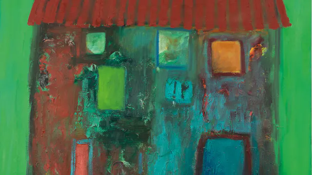 acht zaligheden_acryl en olie op canvas