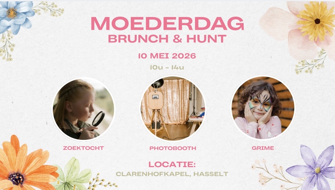 Op 10 mei 2026 organiseren wij Event- & Projectmanagement van PXL een Moederdagbrunch in de Clarenhofkapel in Hasselt van 10u tot 14u. Er is een brunch, randactiviteiten zoals speurtocht, grime en photobooth, en elke mama krijgt een verwenpakket.