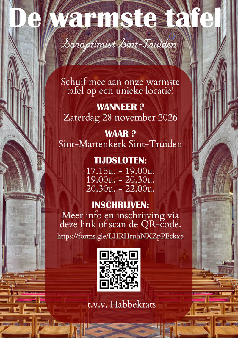 De Warmste tafel Soroptimisten Sint-Truiden Sint-Martenkerk