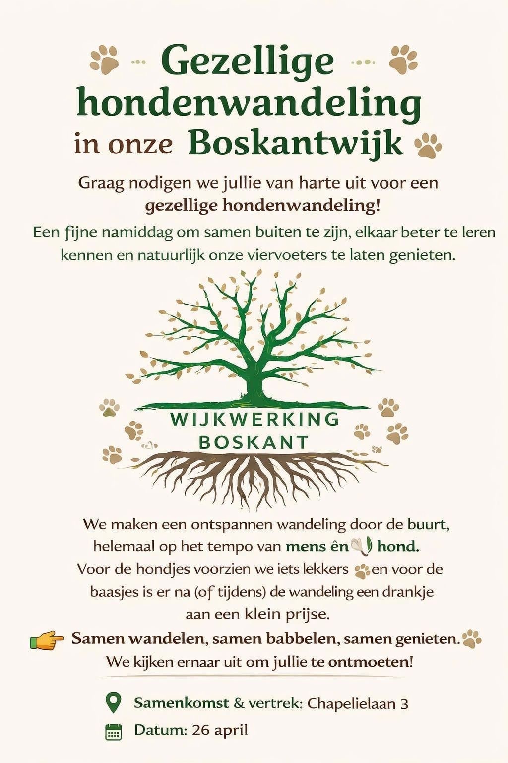 Affiche wijkwandeling Boskant