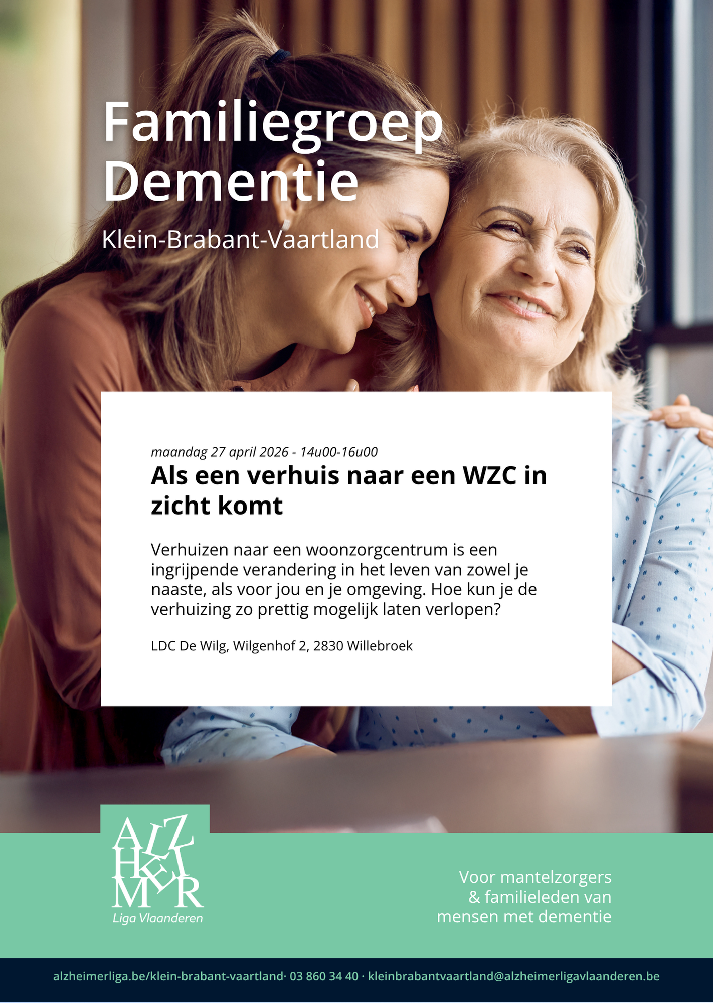 Familiegroep Dementie regio Klein-Brabant - Vaartland: Verhuis naar WZC