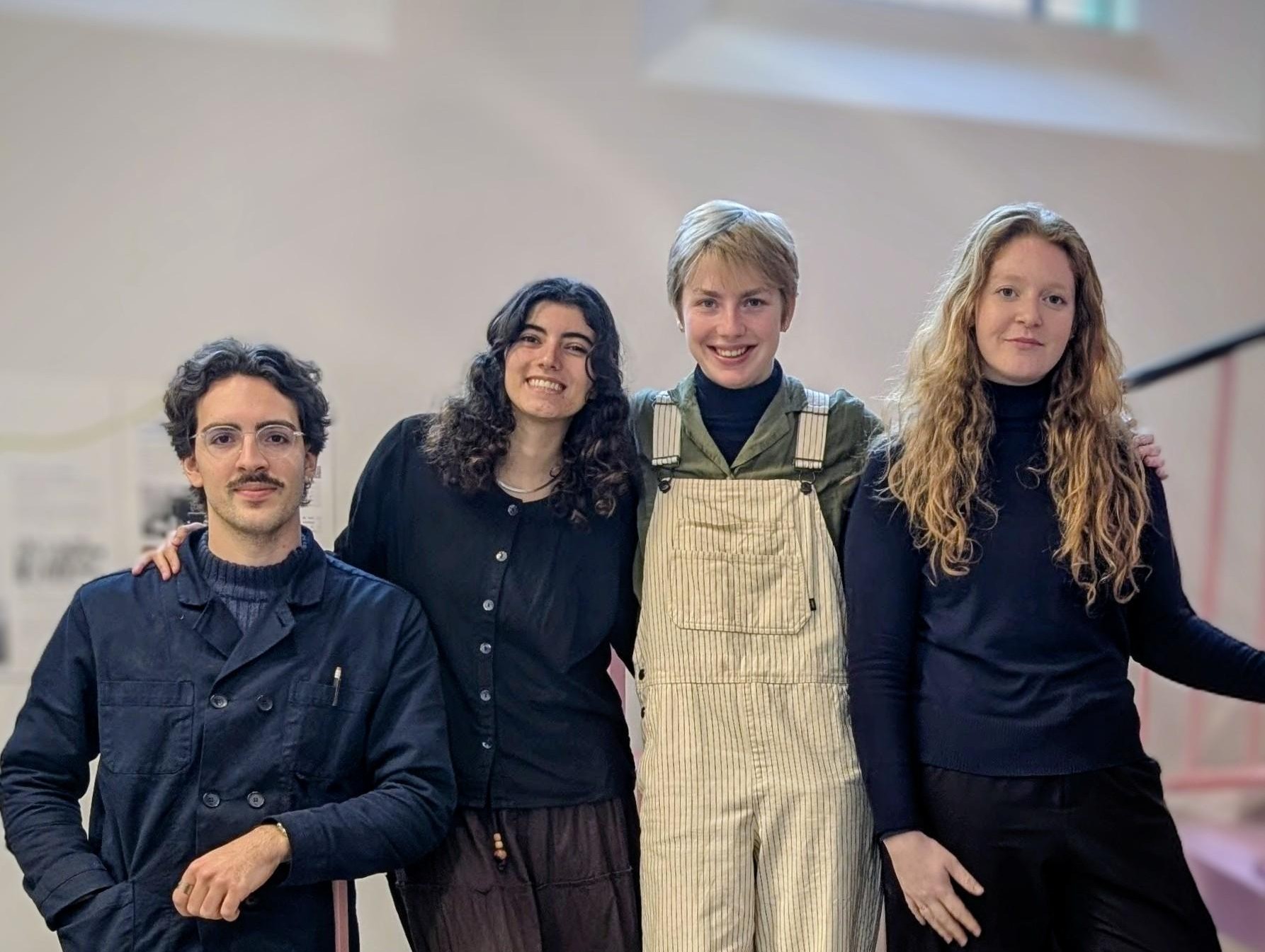 De Jonge Garde, v.l.n.r.: Siebe Verghote, Kenza Boukhana, Janne Samyn en Gill Slosse