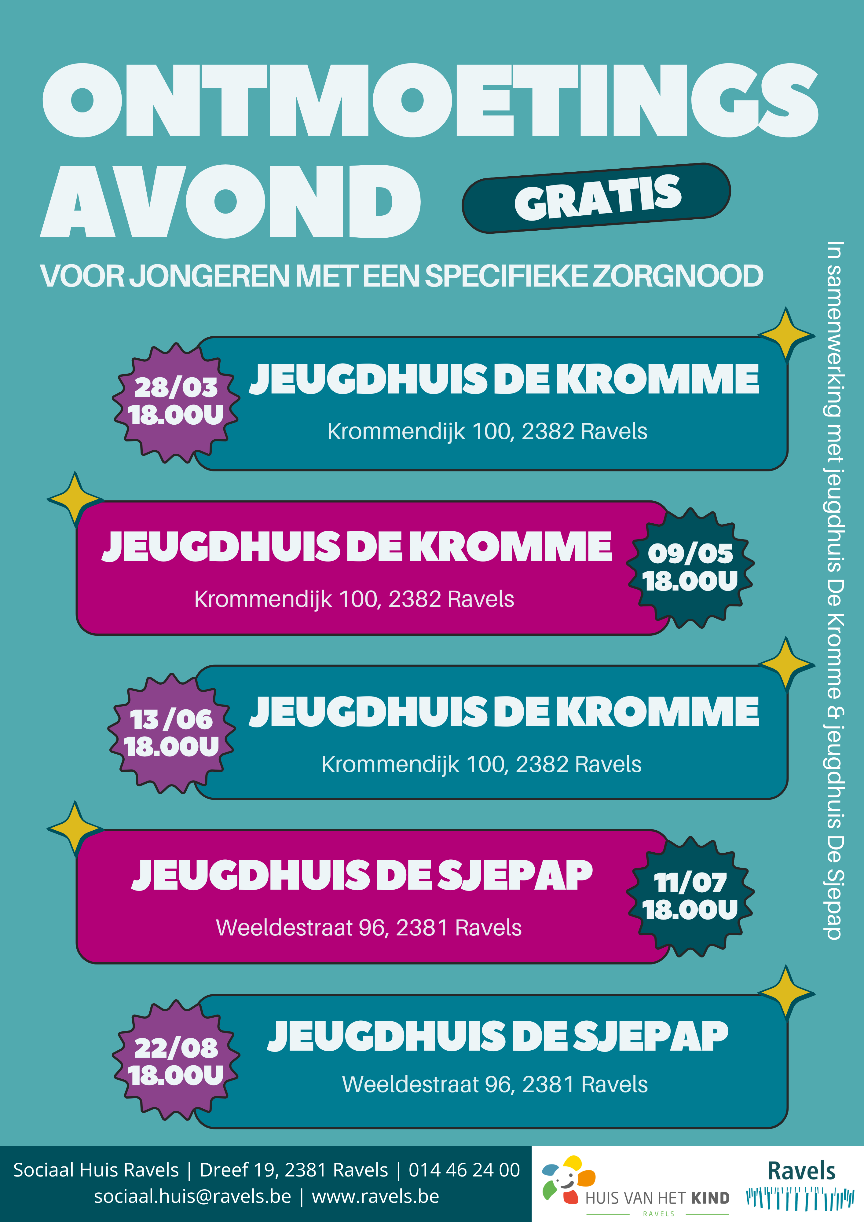 Ontmoetingsavonden jongeren met specifieke zorgnood
