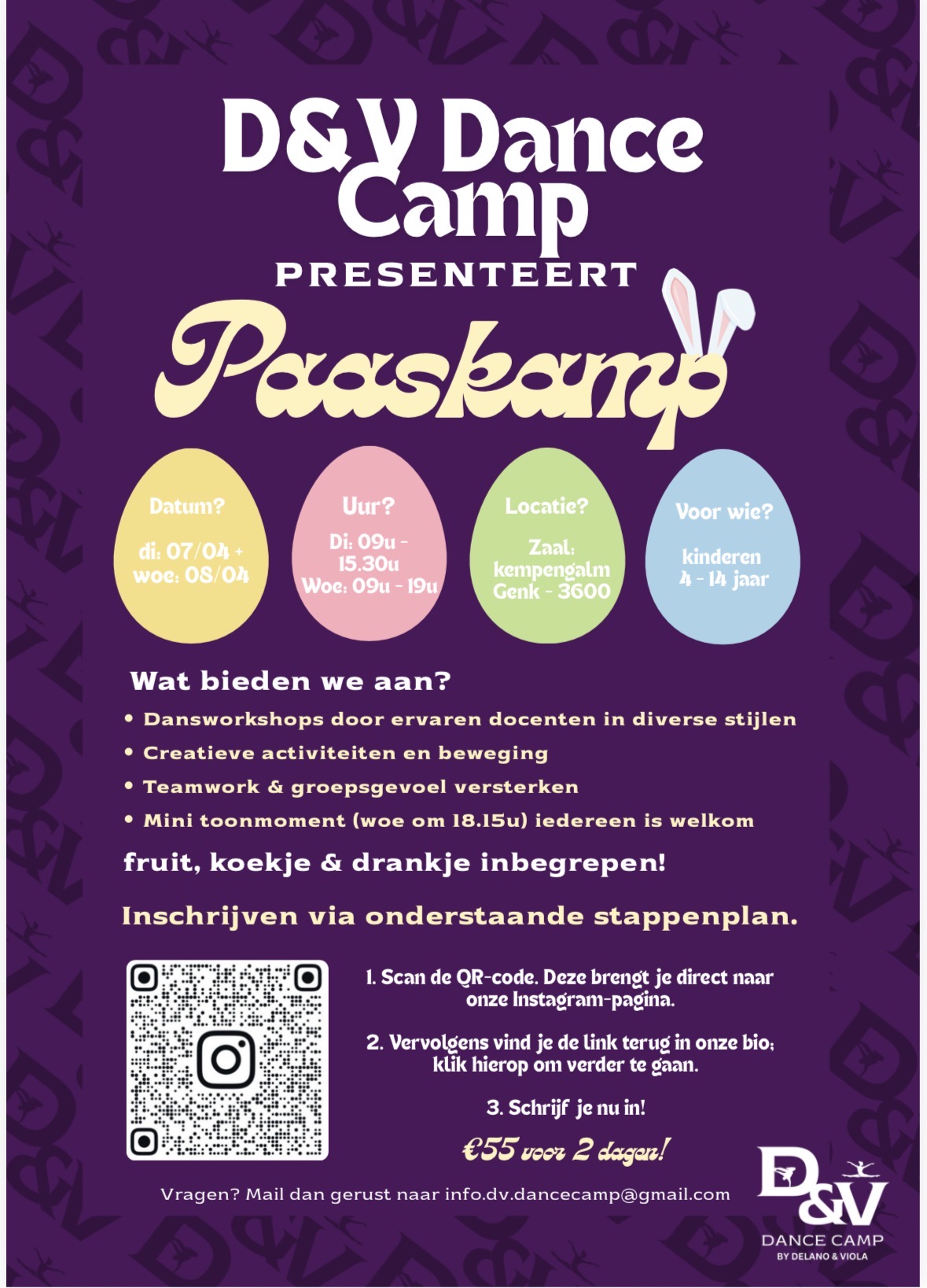 Ben jij klaar om te dansen? Tijdens het D&V Dance Camp leren kinderen leuke dansmoves, werken ze samen aan choreografieën en maken ze vooral veel plezier!