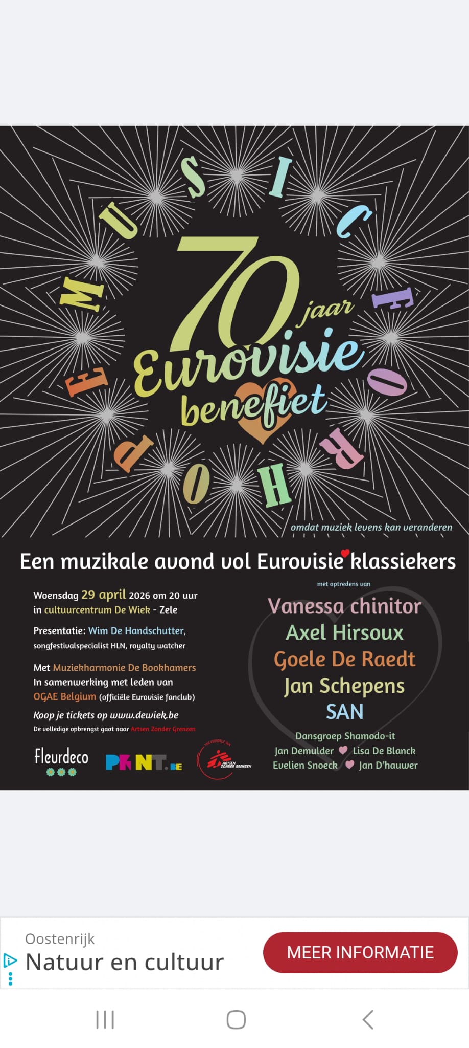 Concert tvv van Artsen zonder Grenzen