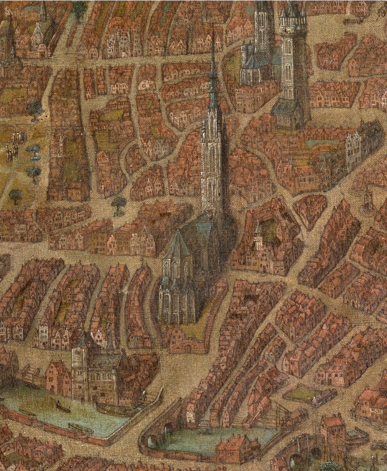 Uitsnede van het panoramisch gezicht op Gent (1534)