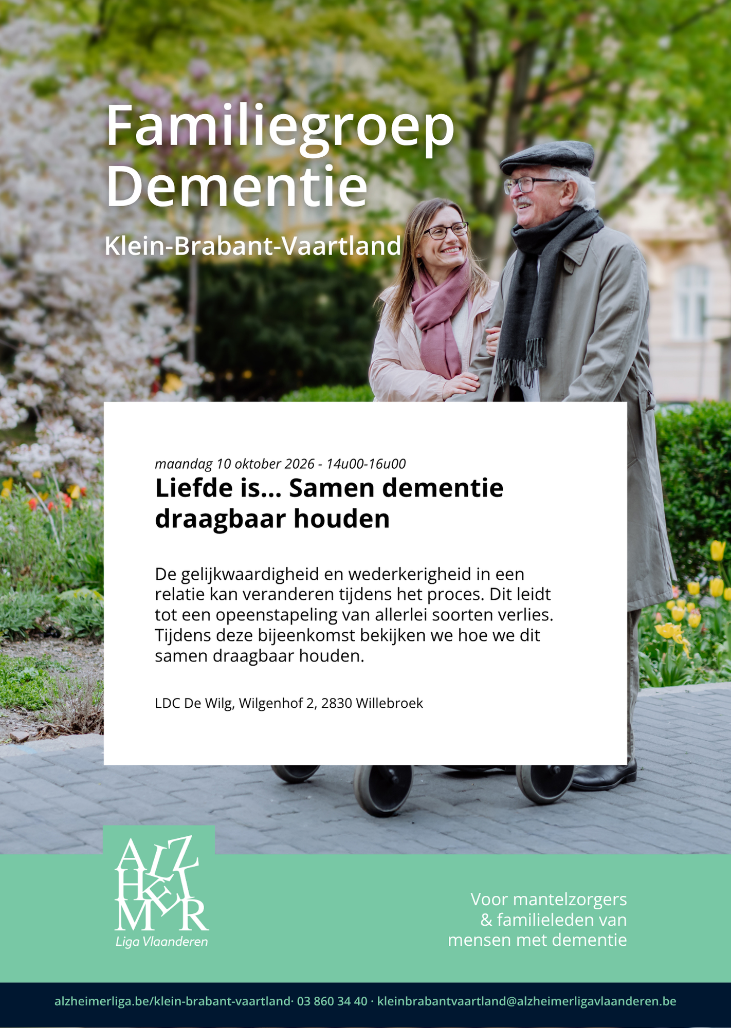 Familiegroep Dementie regio Klein-Brabant - Vaartland: dementie draagbaar houden