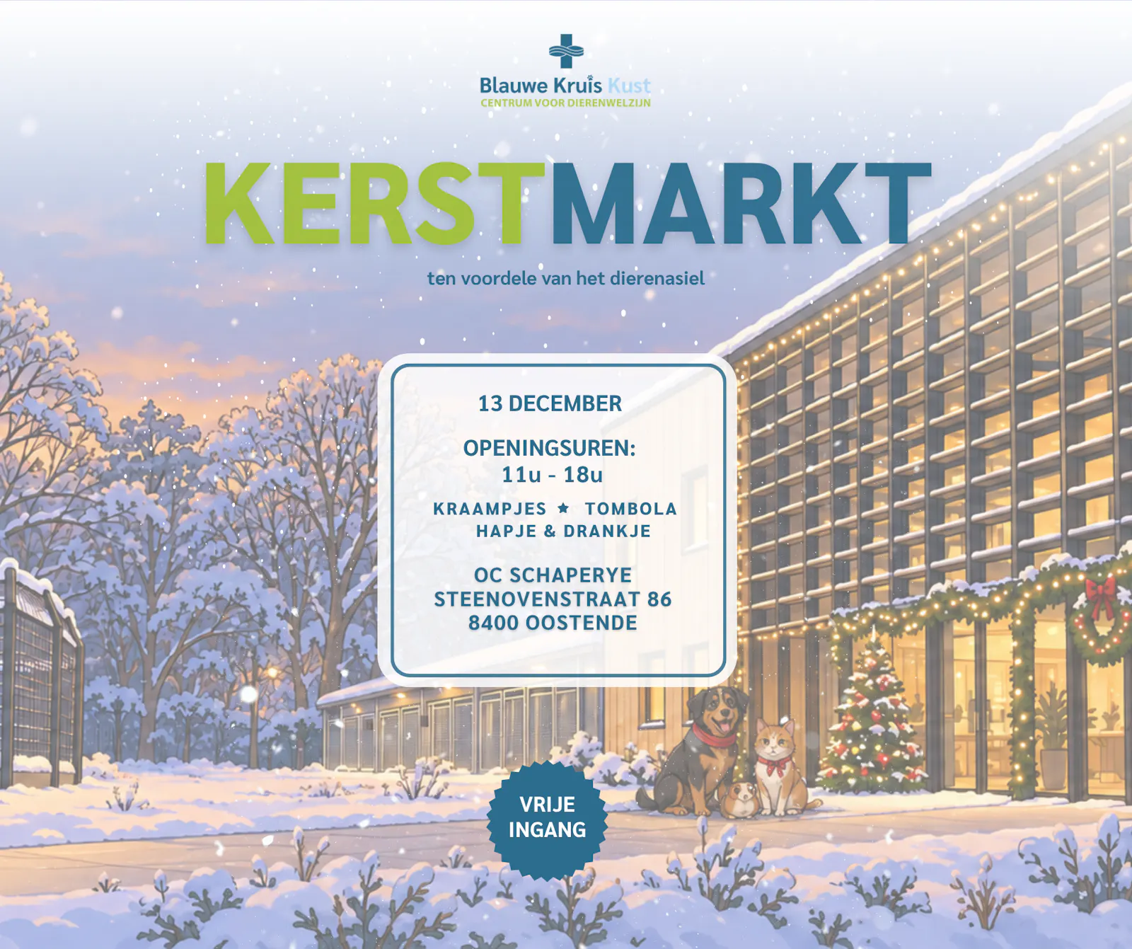 Kerstmarkt Blauwe Kruis Kust (Kersthappening Dierenasiel)