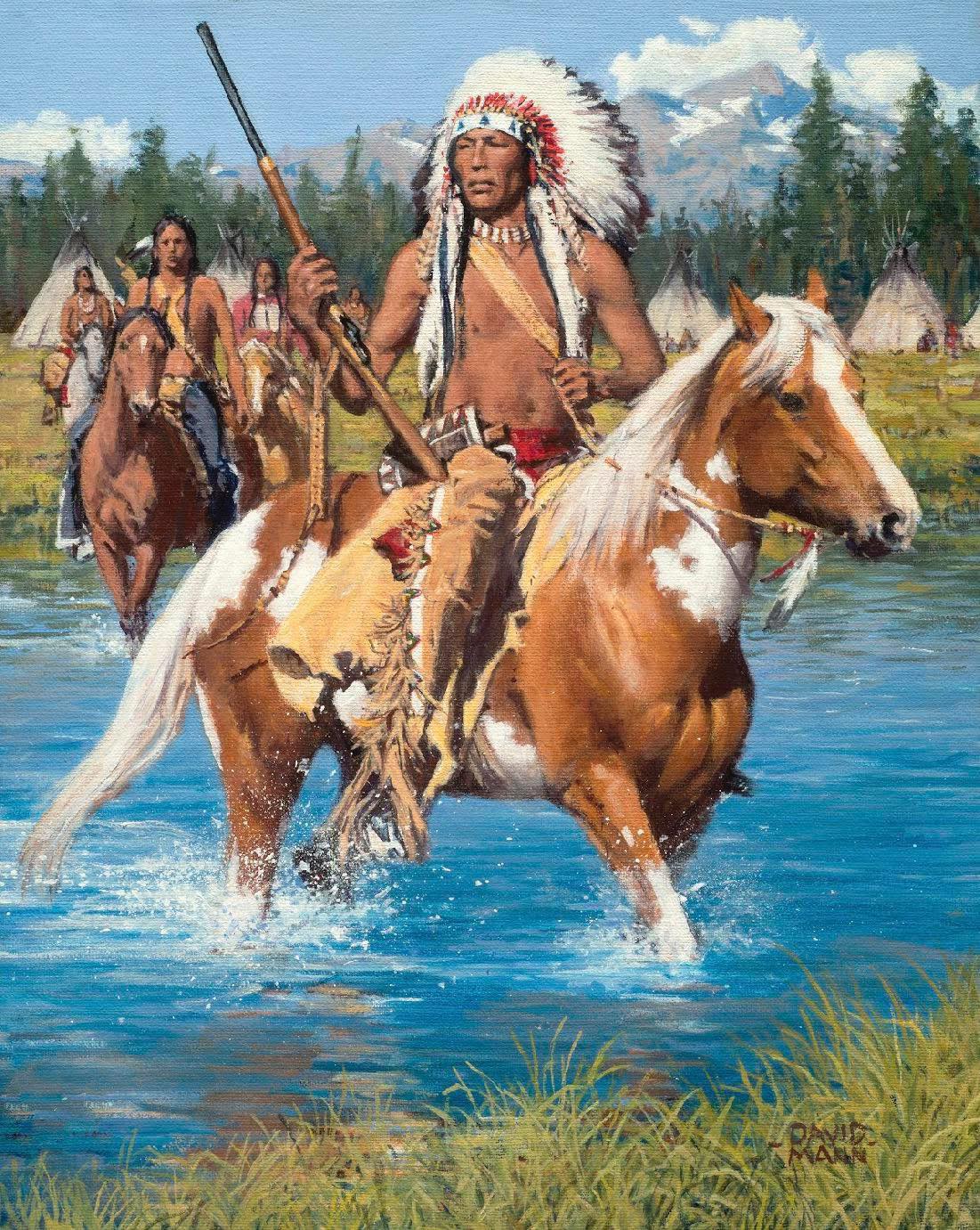 Sioux crossing, schilderij van David Mann