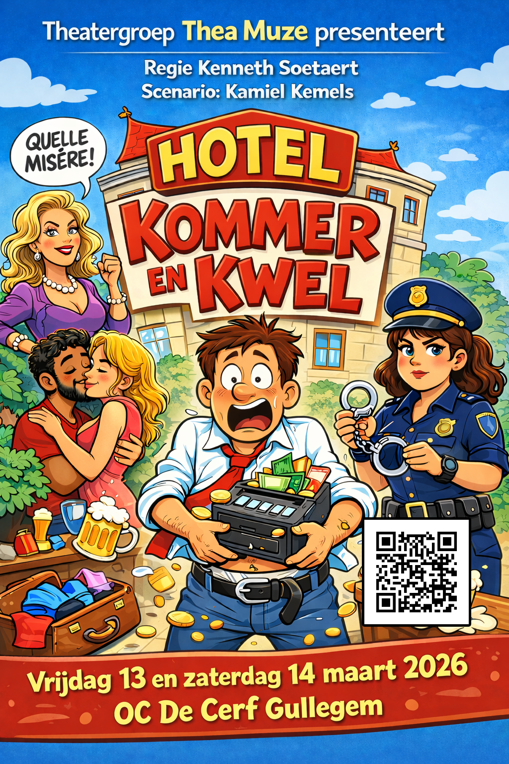 Affiche Hotel Kommer en Kwel Theatergroep Thea Muze