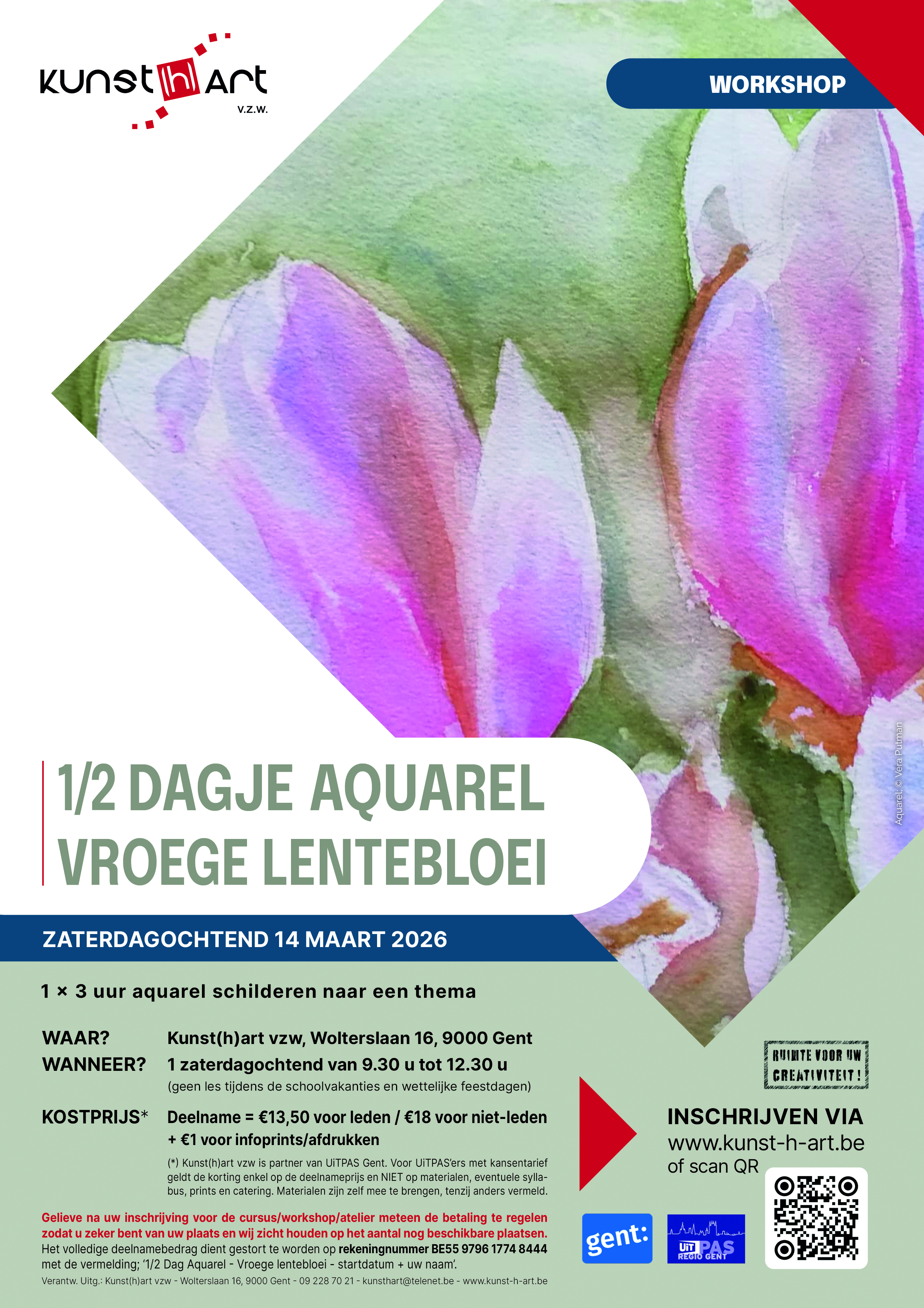 Affiche Half Dagje Aquarel - Vroege Lentebloei