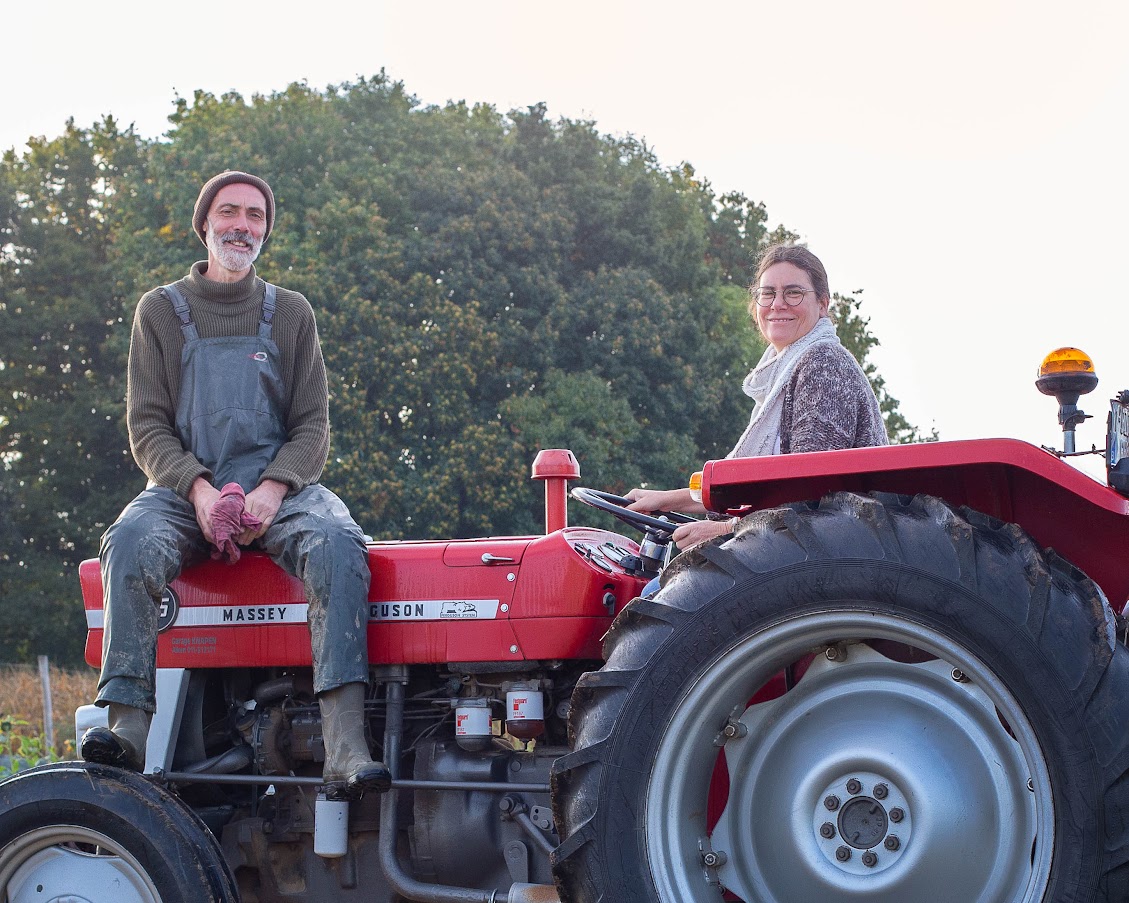 Groentenboer en bloemenboerin