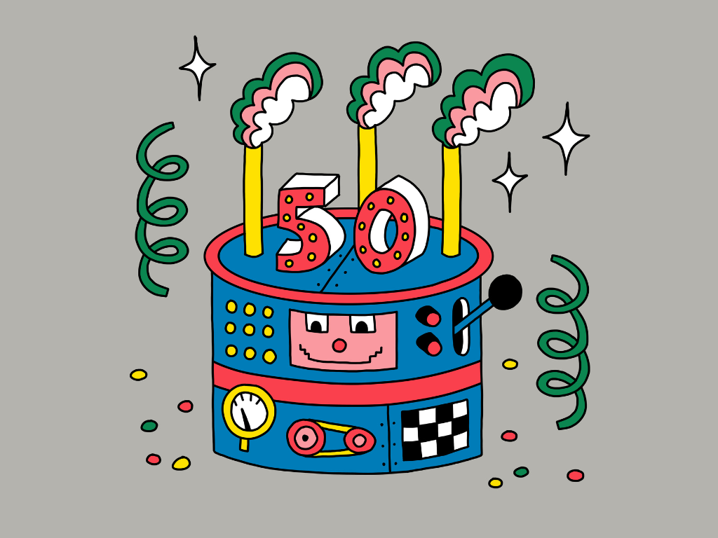 een stukje taart voor museumpassers op International Museum Day, want het Industriemuseum wordt 50 jaar!