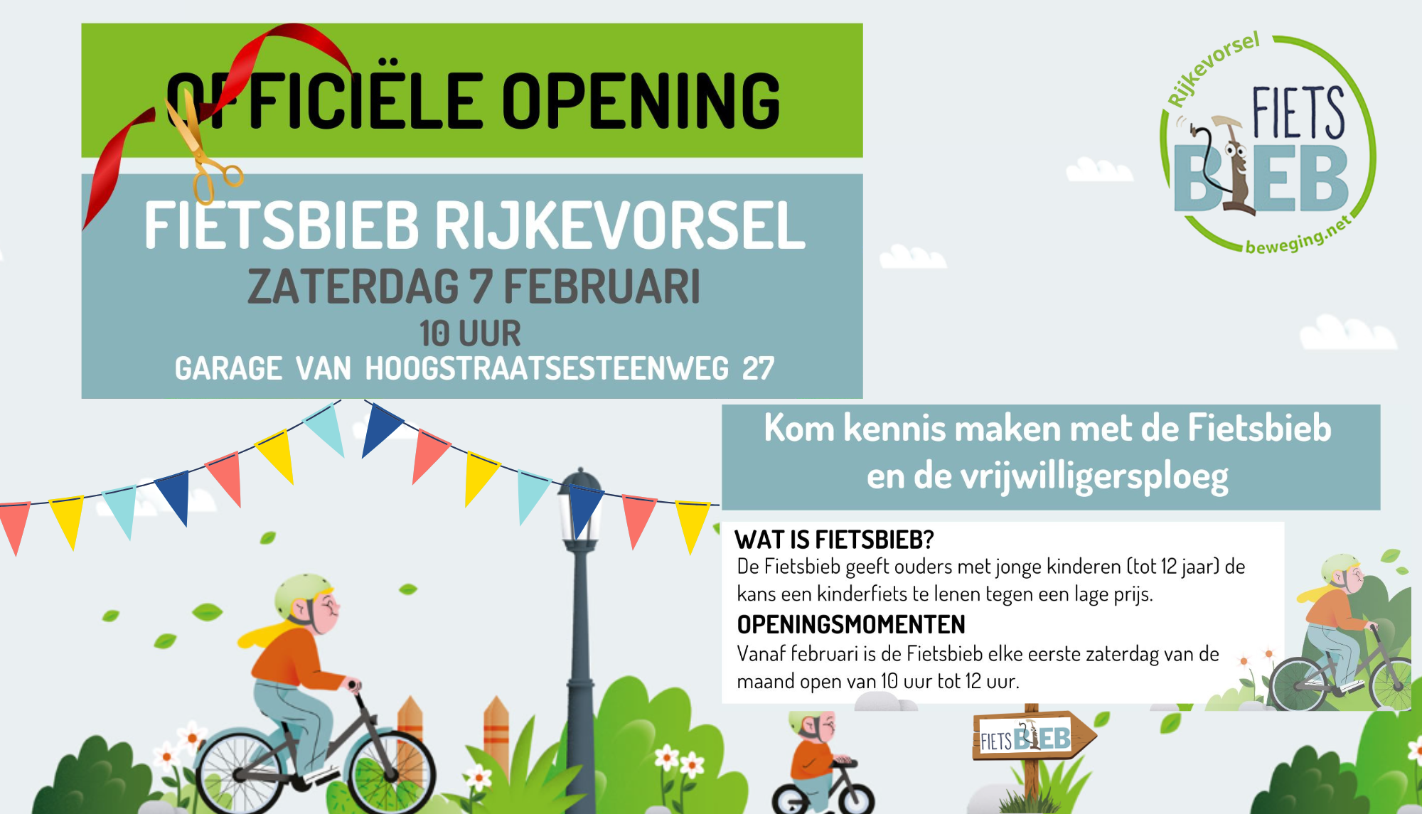 Fietsbieb Rijkevorsel - Officiële opening: zaterdag 7/2 van 10u tot 12u