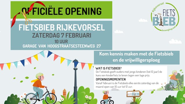 Fietsbieb Rijkevorsel - Officiële opening: zaterdag 7/2 van 10u tot 12u