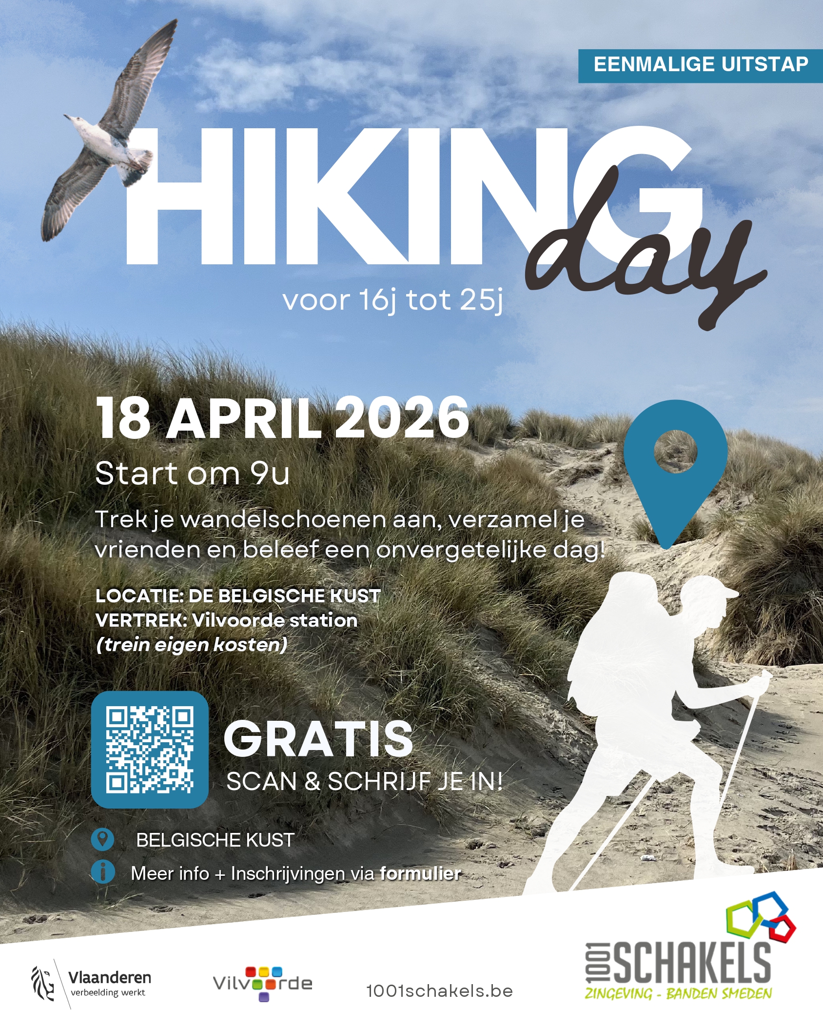 Hiking day voor jongeren van 16 jaar tot en met 25