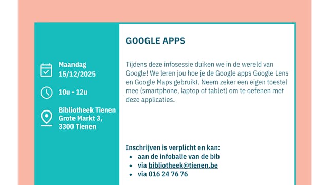 Flyer infosessie Google Lens en Google Maps