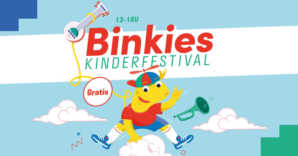 Binkie springt in de lucht - affichebeeld Binkies Kinderfestival