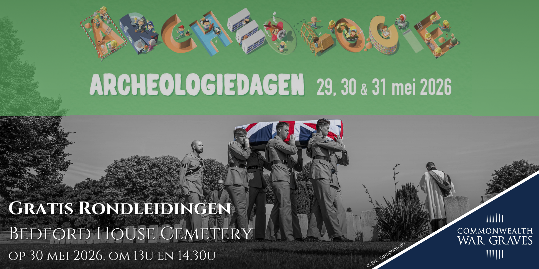 Banner Archeologiedagen op Bedford House Cemetery
