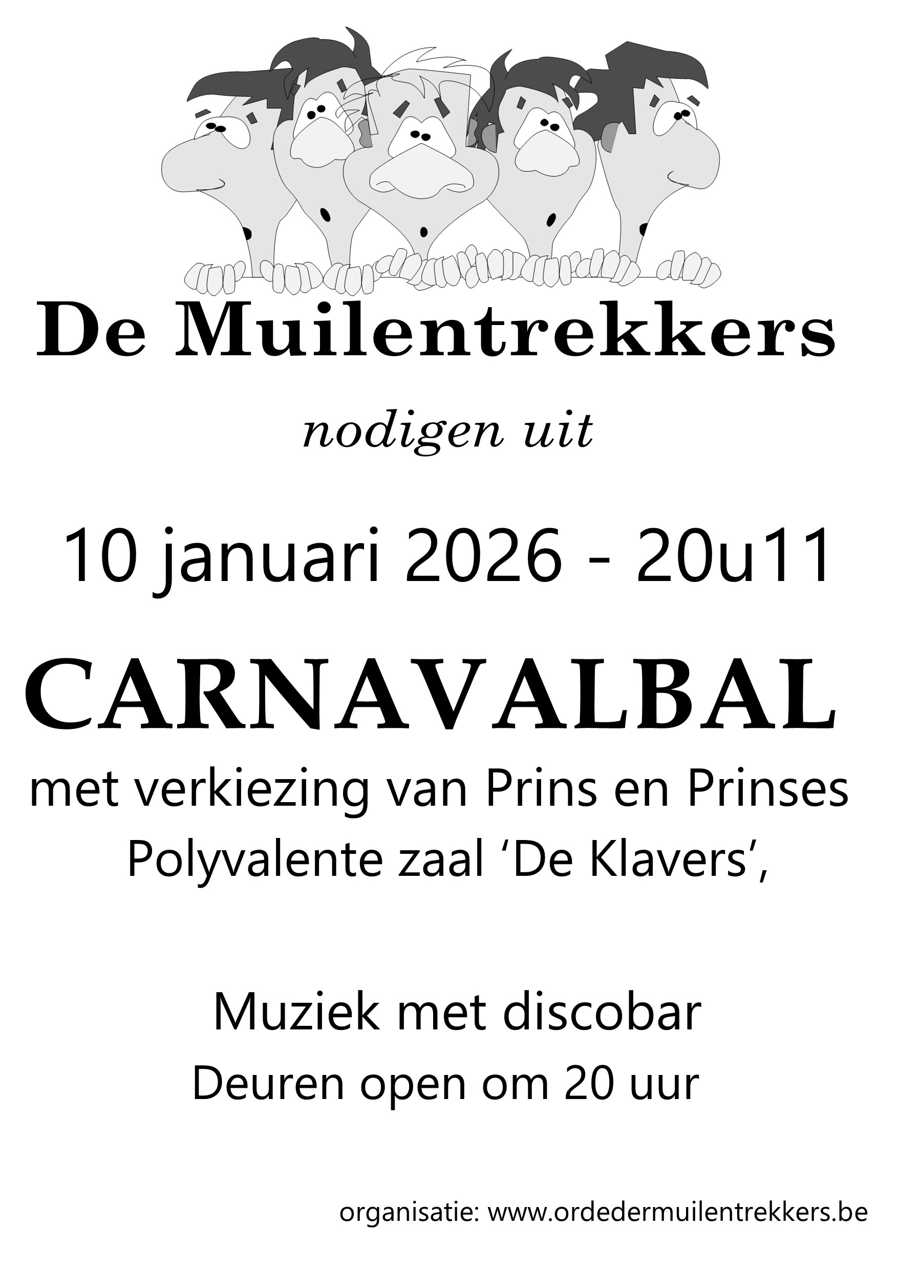 Op deze avond word er beslist wie de nieuwe prins en prinses carnaval van groot Sint-Niklaar word voor 2026. Het beloofd spannend te worden met tot hiertoe 2 kandidaten voor prins en 1 kandidate voor prinses.