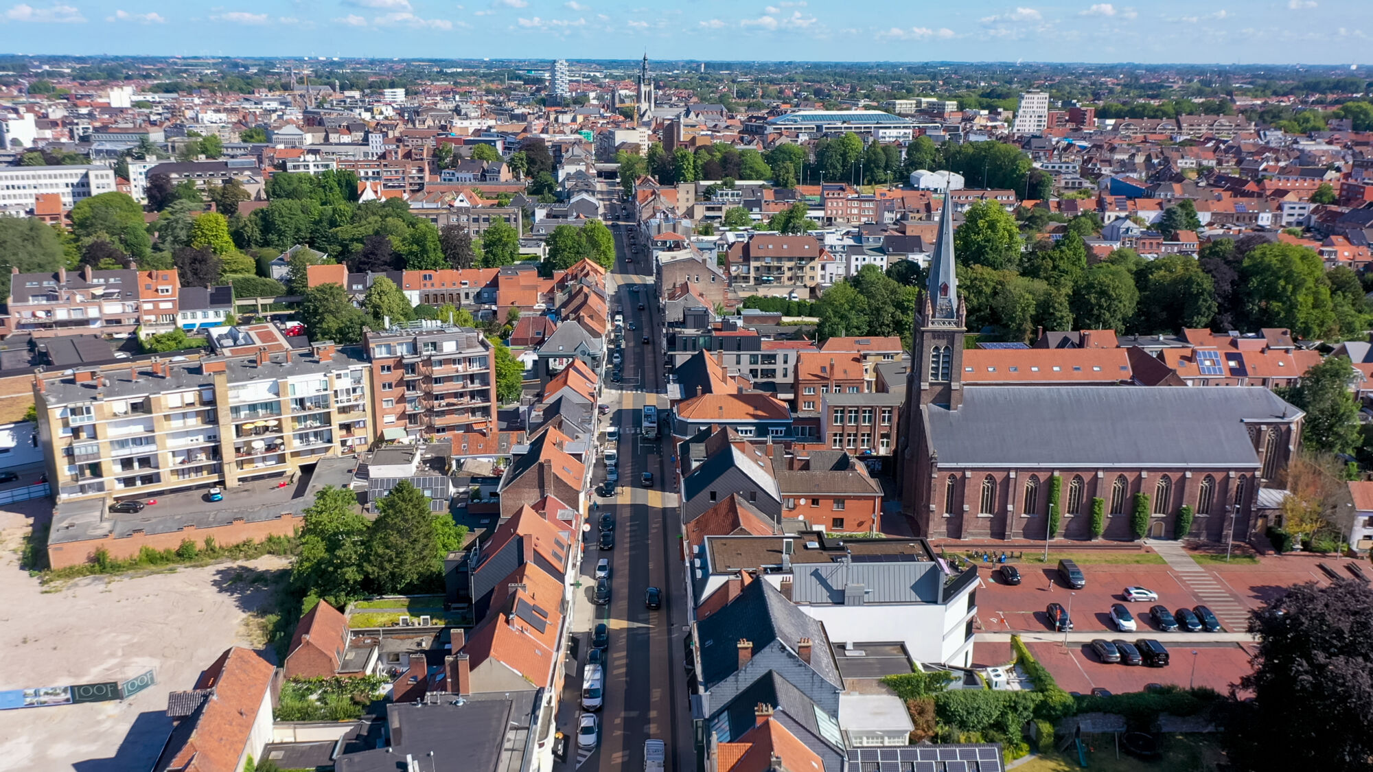Luchtbeeld van de Doorniksewijk