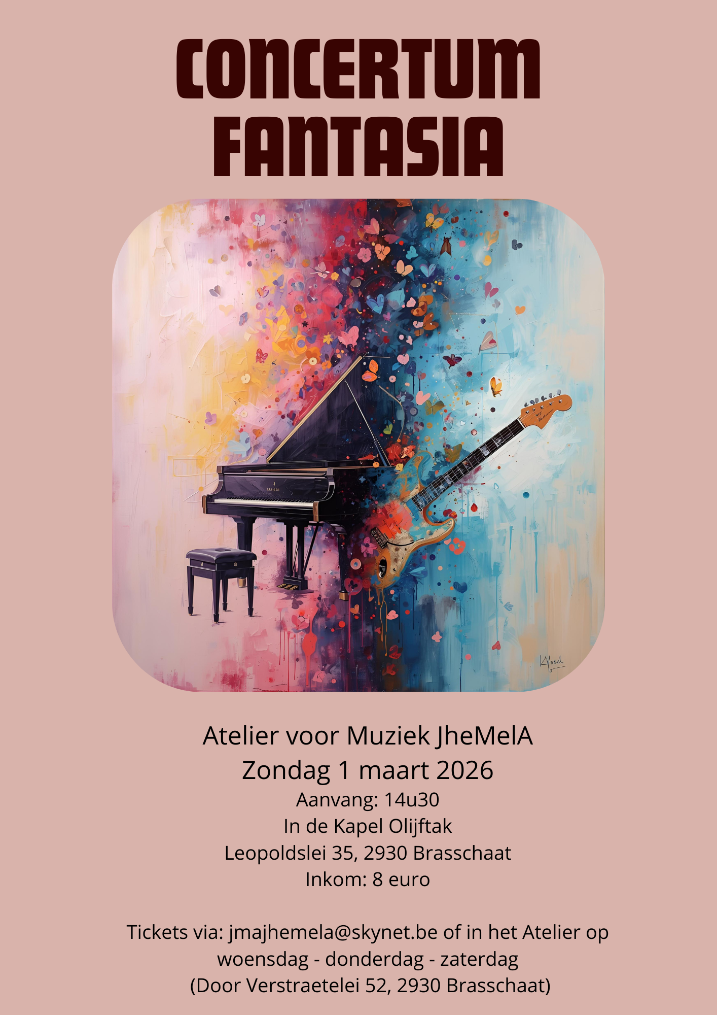 Flyer Concertum Fantasia met praktische informatie 